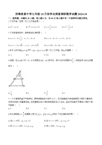 山东省济南泉景中学2024--2025学年上学期九年级10月月考考数学试题(无答案)