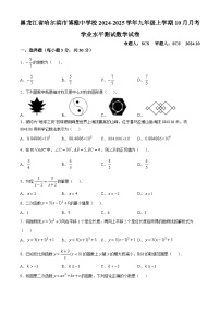 黑龙江省哈尔滨市博雅中学校2024-2025学年九年级上学期10月月考学业水平测试数学试卷(无答案)