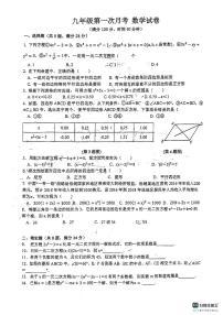 山东省青岛市胶州市上合示范区实验初级中学2024-2025学年九年级上学期10月月考数学试卷