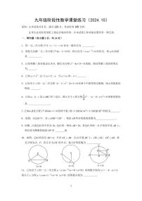 江苏省镇江市丹徒区高资中学四校2024-2025学年九年级上学期10月月考数学试题