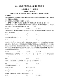 云南省昭通市昭阳区2024-2025学年七年级上学期10月月考数学试题