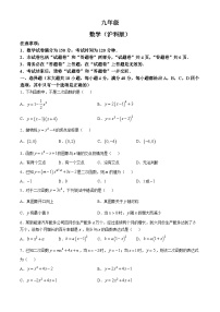 安徽省亳州市利辛县2024-2025学年九年级上学期10月月考数学试题(无答案)