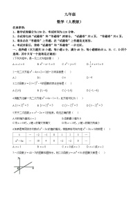 安徽省阜阳市太和县2024—-2025学年九年级上学期10月月考数学试题