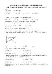 广东省揭阳市榕城区两校2024-2025学年九年级上学期第一次月考数学题(无答案)