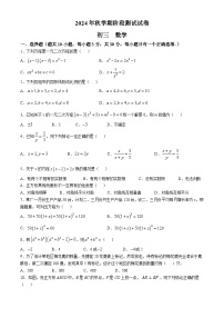 甘肃省张掖市甘州区张掖育才中学2024-2025学年九年级上学期10月月考数学试题(无答案)