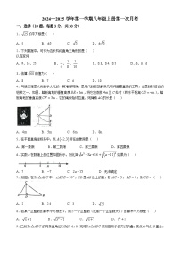 山东省菏泽市东明县第二初级中学2024-2025学年八年级上学期10月月考数学试题(无答案)