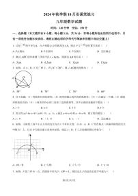 江苏盐城盐都区第一共同体2025届九年级上学期10月月考数学试题+答案