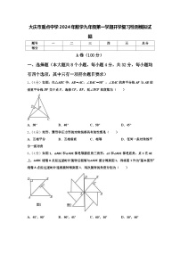 大庆市重点中学2024年数学九年级第一学期开学复习检测模拟试题【含答案】