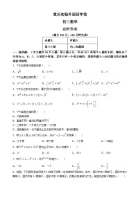 重庆实验外国语学校2024－2025学年八年级上学期第一次月考数学试题(无答案)