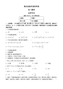 重庆实验外国语学校2024－2025学年八年级上学期第一次月考数学试题(无答案)