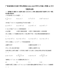 广东省珠海市文园中学礼和校区2024-2025学年九年级上学期10月月考数学试卷(无答案)