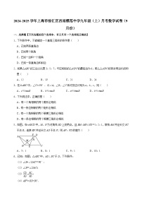 上海市徐汇区上海市西南模范中学2024-2025学年九年级上学期月考数学试卷（9月份）