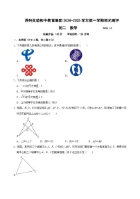 江苏省苏州市实验初中集团2024-2025学年八年级上学期十月月考数学试卷