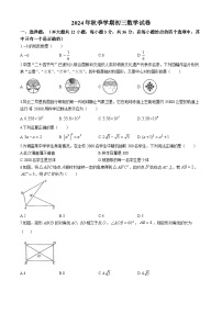 南宁市北大附属实验学校2024—2025学年上学期9月月考九年级数学试题(无答案)