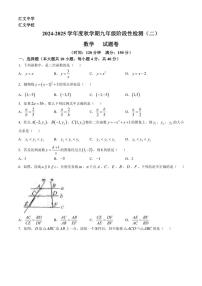 [数学]安徽省六安市汇文中学2024～2025学年九年级上学期10月月考试题(有答案)