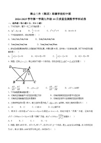 广东省深圳市南山二外(集团)海德学校初中部2024—2025学年九年级上学期10月月考数学试卷(无答案)