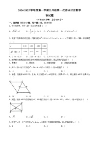 广东省佛山市南海区桂城街道文翰中学2024-2025学年九年级上学期10月月考数学试题(无答案)