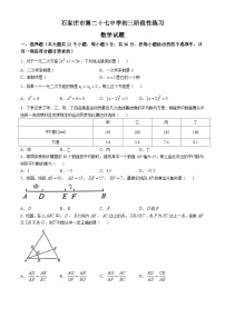 河北省石家庄市第二十七中学2024-2025学年上学期九年级10月阶段性测评数学试卷(无答案)