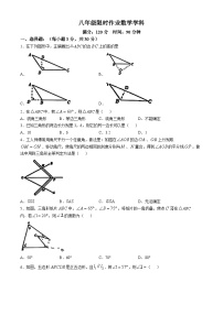 辽宁省鞍山市华育外国语实验学校2024-—2025学年八年级上学期10月月考数学试题(无答案)