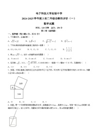 四川省成都市电子科技大学实验中学2024-2025学年八年级上学期10月考数学试卷(无答案)