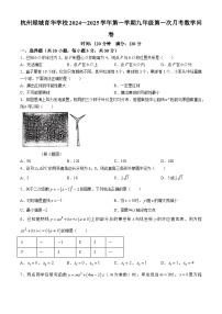 浙江省杭州市西湖区绿城育华学校2024-2025学年九年级上学期10月月考数学试卷(无答案)