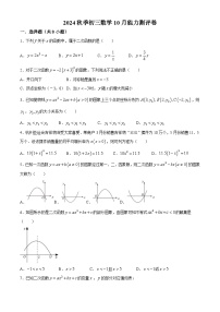 江苏省苏州市苏州中学校2024-2025学年九年级上学期10月能力测评数学试卷