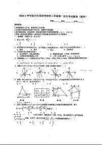 2024-2025浙江省杭州市西湖区杭州外国语学校九年级上学期10月月考数学试卷