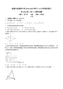 四川省成都市盐道街中学2024-2025学年九年级上学期10月月考数学试卷(无答案)