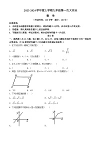 广西南宁市第三十七中学2023-2024学年九年级上学期开学考试数学试题(无答案)