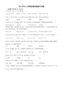 [数学]黑龙江省齐齐哈尔市铁锋区2024～2025学年九年级上学期第一次月考试题(有答案)