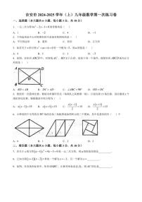 [数学]江西省吉安市2024—2025学年九年级上学期第一次检测月考试题(有答案)