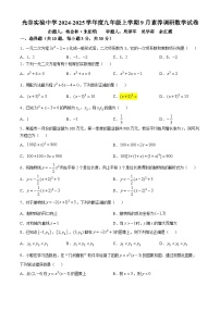 湖北省武汉市光谷实验中学2024-2025学年九年级上学期9月月考数学测试题(无答案)