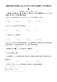 安徽省阜阳市阜南县2024-2025学年七年级上学期第一次月考数学试题(无答案)