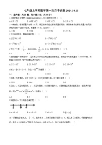 江苏省徐州市沛县第五中学2024-2025学年七年级上学期10月月考数学试题(无答案)