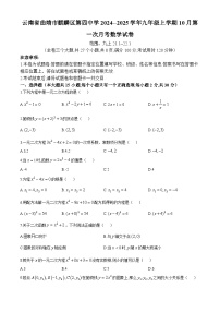 云南省曲靖市麒麟区第四中学2024--2025学年九年级上学期10月第一次月考数学试卷