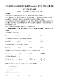 广东省深圳市光明区实验学校(集团)2024-2025学年上学期十月素养提升 八年级 数学试题 (无答案)