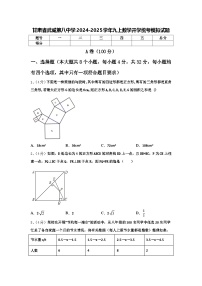 甘肃省武威第八中学2024-2025学年九上数学开学统考模拟试题【含答案】