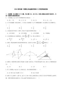 2024年10月宁波市鄞州区十二校联考九年级（上）月考数学试卷（含答案）