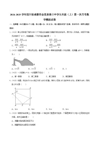 四川省成都市金堂县淮口中学2024-2025学年九年级上学期第一次月考数学模拟试卷