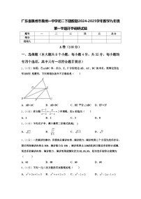 广东省惠州市惠州一中学初二下期数期2024-2025学年数学九年级第一学期开学调研试题【含答案】