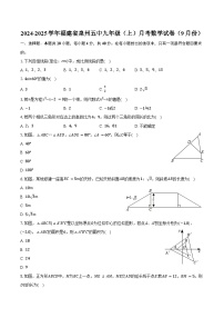 2024-2025学年福建省泉州五中九年级（上）月考数学试卷（9月份）（含答案）