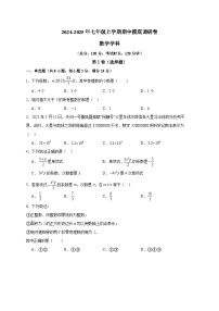 江苏省苏州市2024-2025学年七年级上学期期中数学摸底调研卷