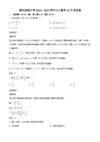 福建省漳州实验中学2024-2025学年上学期九年级10月月考数学试卷（解析版）