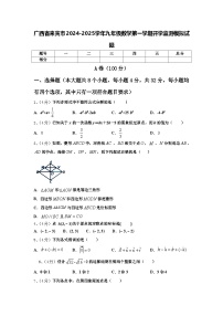 广西省来宾市2024-2025学年九年级数学第一学期开学监测模拟试题【含答案】