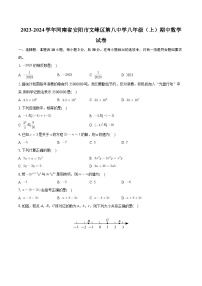 河南省安阳市文峰区第八中学2023-2024学年八年级上学期期中数学试卷