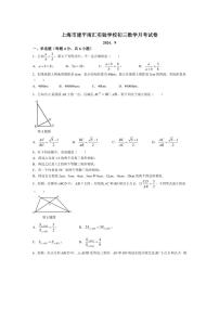 [数学]上海市浦东新区建平南汇实验学校2024～2025学年九年级上学期9月月考试卷(有答案)