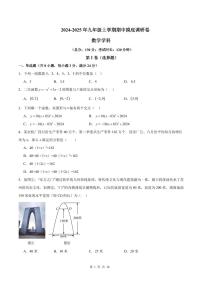 苏州市2024-2025学年九年级上学期期中数学摸底调研卷