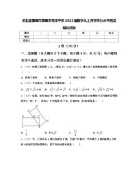 河北省邯郸市邯郸市育华中学2025届数学九上开学学业水平测试模拟试题【含答案】