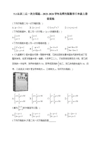 八年级上册1 认识二元一次方程组课时训练
