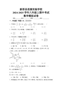 湖南省邵阳市新邵县思源实验学校 2024-2025学年八年级上学期期中考试数学模拟试卷